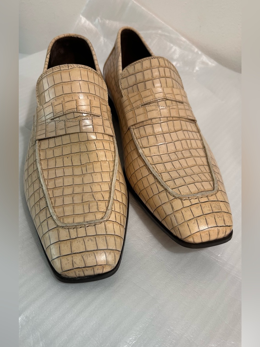 Donald J Pliner MOET Croc Embossed Leather Loafers Made Italy Men’s 10.5 M
